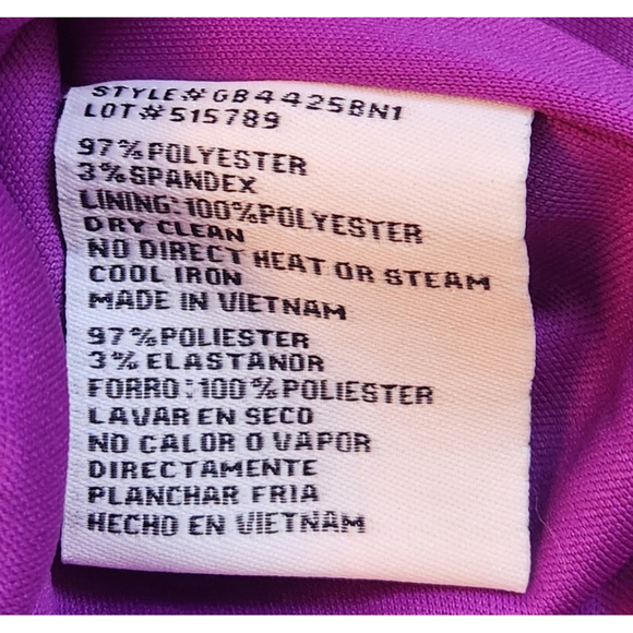 GB mini dress, purple satin cowl halter asymmetrical, Size 13 Retail Price $100 - Picture 7 of 7